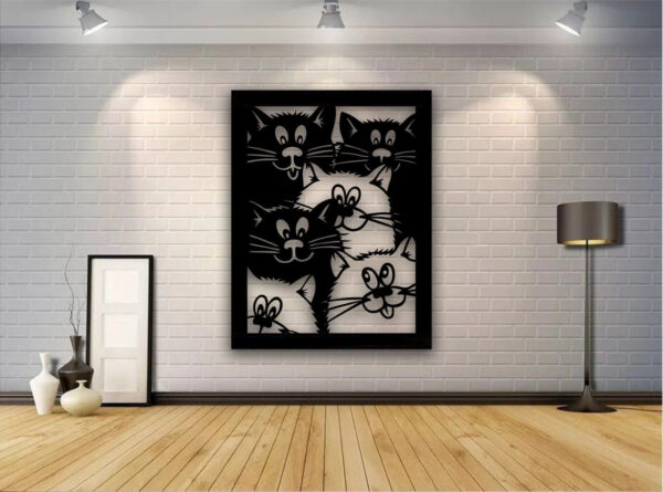 Acrylic Frame CATS FUNNY - 12x24 - 30x61cm